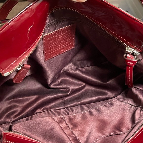 Coach Burgundy Patent Leather Bag - Picture 7 of 8